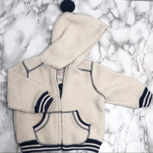Old Navy Cream Faux-Sherpa Hoodie for 6-12 months - Picture 1 of 5